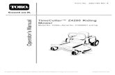 mmmm TimeCutter TMZ4200 Riding Mower · mmmm Form No. 3363-764 Rev A (D O TimeCutter TMZ4200 Riding Mower Model No. 74360--Serial No. 310000001 and Up G007083 To register your product