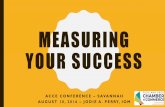 Measuring your success · 2016-11-08 · measuring your success acce conference –savannah august 10, 2016 –jod ie a. perry, iom
