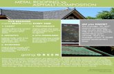 METAL ROOFING vs. ASPHALT COMPOSITION · METAL ROOFING vs. ASPHALT COMPOSITION FIVE REASONS ... Metal of fers the widest selection of colors, sizes, shapes and styles 2. PERFORMANCE