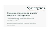 Martin van Bueren - Investment decisions in water resource ...€¦ · Investment decisions in water resource management ... Water resources undergoing development phase Water licences