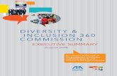 DIVERSITY & INCLUSION 360 COMMISSION · EXECUTIVE SUMMARY DIVERSITY & INCLUSION 360 COMMISSION An overview of the work of ... The Commission’s report is not intended to sit on a