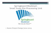 Springboard Biodiesel: Small Scale Pre-Processing Unit · 2020-06-16 · Team Members Jose Camberos Mechatronic Marcos Emperador Mechanical James Holden Mechanical ... • Makes ASTM-Grade