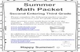 Summer Math Packet - ec-prod-sites.s3.amazonaws.com · Summer Math Packet Second Entering Third Grade 1. Please complete the following packet over the summer to review your 2nd grade