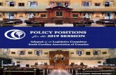 POLICY POSITIONS for the 2019 SESSIONPolicy Positions ..... 28 ndex to Policy Positions ..... 32 P of Rules and Operating Proc Policy Positions ... It is the responsibility of each
