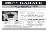 YOUTH KIDS (5+)(11+) KARATEKARATE Our LIL’ DRAGONS MARTIAL ARTS PROGRAMis specially designed for ages 4-7, and ourOLDER DRAGONS PROGRAMfor ages 8-10. In addition to FUN and HIGH