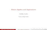 Matrix Algebra and ApplicationsEC2040 Topic 2 - Matrices and Matrix Algebra Reading 1 Chapters 4 and 5 of CW 2 Chapters 11, 12 and 13 of PR Plan 1 Matrices and Matrix Algebra 2 Transpose,