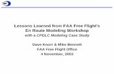 Modeling CPDLC Benefits Lessons Learned · En Route Modeling Workshop Overview • FAA Free Flight Office held a modeling workshop in March of 2003 • Goals were: – understand