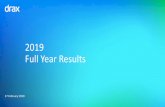 2019 Full Year Results - Drax Group...Progress Towards a Carbon Negative Future 27 February 2020 7 >85% reduction in Drax Group Scope 1 & 2 CO 2e emissions since 2012 European utility