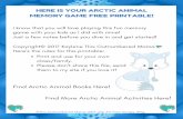 Arctic Animals Memory Game - Autistic Mama€¦ · ARCTIC ANIMALS MEMORY GAME 7+,6287180%(5('0$0$ ARCTIC ANIMALS MEMORY GAME 7+,6287180%(5('0$0$ Title: Arctic Animals Memory Game