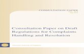 Consultation Paper on Draft Regulations for Complaints ... · CONSULTATION PAPER ON DRAFT REGULATIONS FOR 30 SEPTEMBER 2013 COMPLAINTS HANDLING AND RESOLUTION MONETARY AUTHORITY OF
