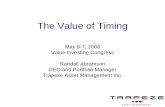 The Value of Timing - files.meetup.comfiles.meetup.com/81427/Abramson.pdfThe Value of Timing May 6-7, 2008 Value Investing Congress. Randall Abramson. CEO and Portfolio Manager. Trapeze