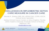 CHALLENGES IN IMPLEMENTNG SEPSIS CORE MEASURE IN … · CORE MEASURE IN CANCER CARE Brenda K. Shelton DNP, RN, APRN-CNS, CCRN, AOCN, ... non-ED physician 2,3 – Prompt sepsis management