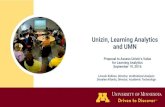 and UMN Unizin, Learning Analytics · learning analytics. 01 Content and Learning Platform goals/needs exist independently of their potential contributions to supporting learning