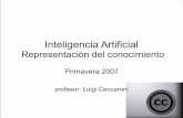 Inteligencia Artificial - Computer Science Departmentluigi/II/IA-2007-fall/3c... · Inteligencia Artificial Representación del conocimiento Primavera 2007 profesor: Luigi Ceccaroni.