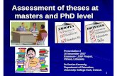Assessment of theses at masters and PhD levelsmpf.lt/uploads/dokumentai/EHEA Mokymai II dalis... · Thesis students might think that presentation errors are unimportant, merely editorial,