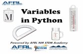 Variables in Python · 03/05/2020  · Copy and paste the below code into your Python editor. Variables Save your code and click on Run. If the Stop button is visible, click on it