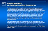 Cautionary Note on Forward-Looking Statements · Today’s presentation may include forward-looking statements. These statements represent the Firm’s belief regarding future events