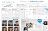 PICTURE DAY IS: Order today on mylifetouch...(4) 4x5 Fun Fotos - and - 8x10 Calendar (4) Fotos divertidas de 4x5 10 Save up to 25% on all Special Offers! Choose your look Elige tu