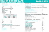 WordPress.com · 2019-01-29 · silver beach cafe 152 prince charles parade, 2231 toasties hot food schnitzel, fish , haloumi or filo pastry 9668 9933 7.50 6.50 4.50 7.50 tomato,