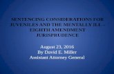 SENTENCING CONSIDERATIONS FOR JUVENILES AND THE … · EIGHTH AMENDMENT JURISPRUDENCE August 23, 2016 By David E. Miller . Assistant Attorney General . THE EIGHTH AMENDMENT “Excessive