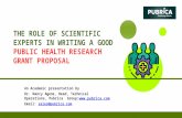 Writing a public health research grant proposal | role of scientific experts - Pubrica