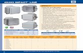 4X4X3 IMPACT LINE - Integra EnclosuresINTEGRA ENCLOSURES n 8989 TYLER BLVD n MENTOR, OH 44060 4X4X3 IMPACT® LINE 4043 P/N Integrated Integrated Stainless Non-Metallic Face 4X 6P Clear