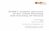 ELINET analytic glossary of the initial teaching and learning of … · 2017-02-21 · initial literacy teaching and wish to explore the match (or sometimes the mismatch) between