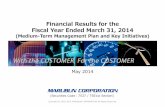 Financial Results for the Fiscal Year Ended March 31, 2014 · Through a joint research with ULVAC, Inc., TOKYO OHKA KOGYO CO., LTD., TOSHIBA MACHINE CO., LTD., as well as The National