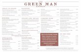 THE GREEN MAN · Salt & Pepper Dusted Whitebait £5.25 Horseradish mayonnaise & mixed leaves Crispy Potato Skins £5.95 Loaded with spicy BBQ pulled pork & Cheddar cheese with seasonal