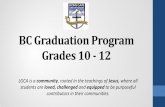 BC Graduation Program Grades 10 - 12 · BC Graduation Program Grades 10 - 12 LGCA is a community, rooted in the teachings of Jesus, where all students are loved, challenged and equipped