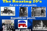 The Roaring 20’s An era of prosperity, - MILLWOOD HISTORY · 2018-09-01 · 1920's collectively known as the "Roaring 20's", or the "Jazz Age" in sum, a period of great change in