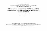 MASSACHUSETTS RPS APS ANNUAL COMPLIANCE REPORT FOR … · 2017-08-27 · Commonwealth of Massachusetts RPS & APS Annual Compliance Report for 2012 Department of Energy Resources April