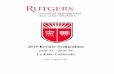 2019 Beyster Symposium - Rutgers School of Management and ... · 2019 Beyster Symposium at a Glance Sunday 4:00pm – 6:00pm Reception at La Valencia Hotel Sponsored by Fidelity Investments