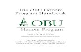 The OBU Honors Program Handbook€¦ · Honors Program, a curriculum based honors model incorporating several designated honors courses and a series of independent study projects,