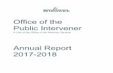 Office of the Public Intervener - New Brunswick · The Public Intervener, Heather Black, was the only staff member of the Office of the Public Intervener in the 2017-2018 year. Activities