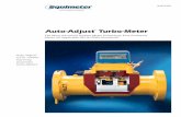 Auto-Adjust Turbo-Meter · calibrated to record a volume of 110% of true flow passing through the meter. The pulse output from the sensing rotor is calibrated for 10% of true flow