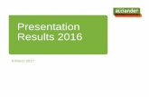 Presentation Results 2016...This presentation has been prepared with due regard to the accounting policies applied in the 2016 financial statements of Alliander N.V., which can be