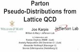 Savvas Zafeiropoulos (Heidelberg U) Lattice QCD Alexander … · 2019-12-20 · Parton Pseudo-Distributions from Lattice QCD Joe Karpie William & Mary / Jefferson Lab In Collaboration