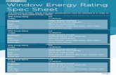 Window Energy Rating Spec Sheet - Origin Global 28mm (ie. double glazed) Glass Spec 4mm Diamant - 20mm