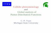 Collider phenomenology and Global analysis of Parton ...hep.ps.uci.edu/~tait/talks/Yuan-QCD/collider_pdfs.pdf · ¥ NNLO CTEQ global analysis (in progress) I Validation of O(α2 s)
