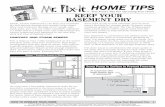 Keep Your Basement Dry · HOME TIPS Tom Feiza’s Tips For Operating Your Home HOW TO OPERATE YOUR HOME Keep Your Basement Dry KEEP YOUR ... drain or any plumbing fixture. When a