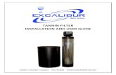 TANNIN FILTER INSTALLATION AND USER GUIDE...FILTER INSTALLATION AND USER GUIDE BARRIE ONTARIO CANADA 705.733.8900 1) INSTALLATION 1.1) Pre-installation instructions The cycle times,