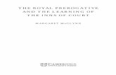 THE ROYAL PREROGATIVE AND THE LEARNING OF THE INNS OF …assets.cambridge.org/97805218/04295/sample/... · and Early Tudor Government (New York: Barnes & Noble, 1970), G. L. Harriss