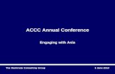 ACCC Annual Conference · This presentation was delivered on 5 June 2010 at the ACCC Annual Conference in Niagara Falls. This presentation shall be considered incomplete without oral