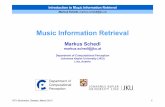 Music Information Retrieval · editorial meta-data, collaborative tags, web pages, microblogs, lyrics, playlist information, etc. Features Extraction for Music Retrieval Feature categories:
