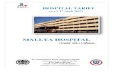 MALLYA HOSPITAL · mallya hospital tariff 2017 index page sl.no particulars no. 1 cardiology 1 2 cardiothoracic surgery 3 3 dental 4 4 dermatology 10 5 dialysis & renal surgery 11