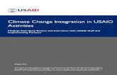 Climate Change Integration in USAID Activities · Climate change integration is one of three strategic objectives outlined in USAID’s 2012-2016 Climate Change and Development Strategy.