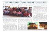 The Sharing Foundation Newsletter · The Sharing Foundation Newsletter Summer 2012 . Helping to Care for Cambodia’s Children . At Roteang Orphanage, a nanny is more than just a
