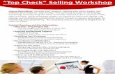 “Top Check” Selling Workshopretailertrainingservices.com/wp-content/uploads/... · •Overcoming Stalls and Objections • The Difference Between a Stall and a Real Objection