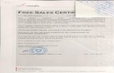 FREE SALES CERTIF15 December 2000 in force since 1 January 2002 and the Medical Devices Ordinance of 17 October 2001 in force since 1 January 2002 ... This certificate is valid until